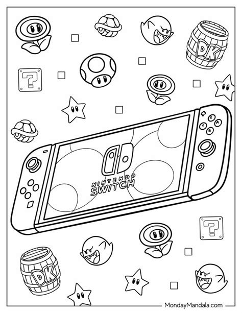 nintendo coloring pages|22 Nintendo Coloring Pages (Free PDF Printables)